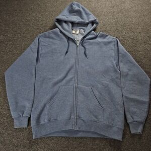 Vintage 90s Lee Heavyweight Hoodie Mens Large Full Zip Blank Made in USA